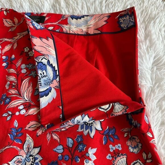 Talbots Skirt Floral Paisley Red New Womens Size 12 - Picture 4 of 7